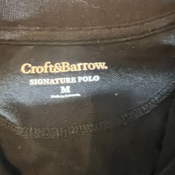 Croft & Barrow Black Signature Polo Shirt Mens M 100% Cotton - Picture 2 of 8